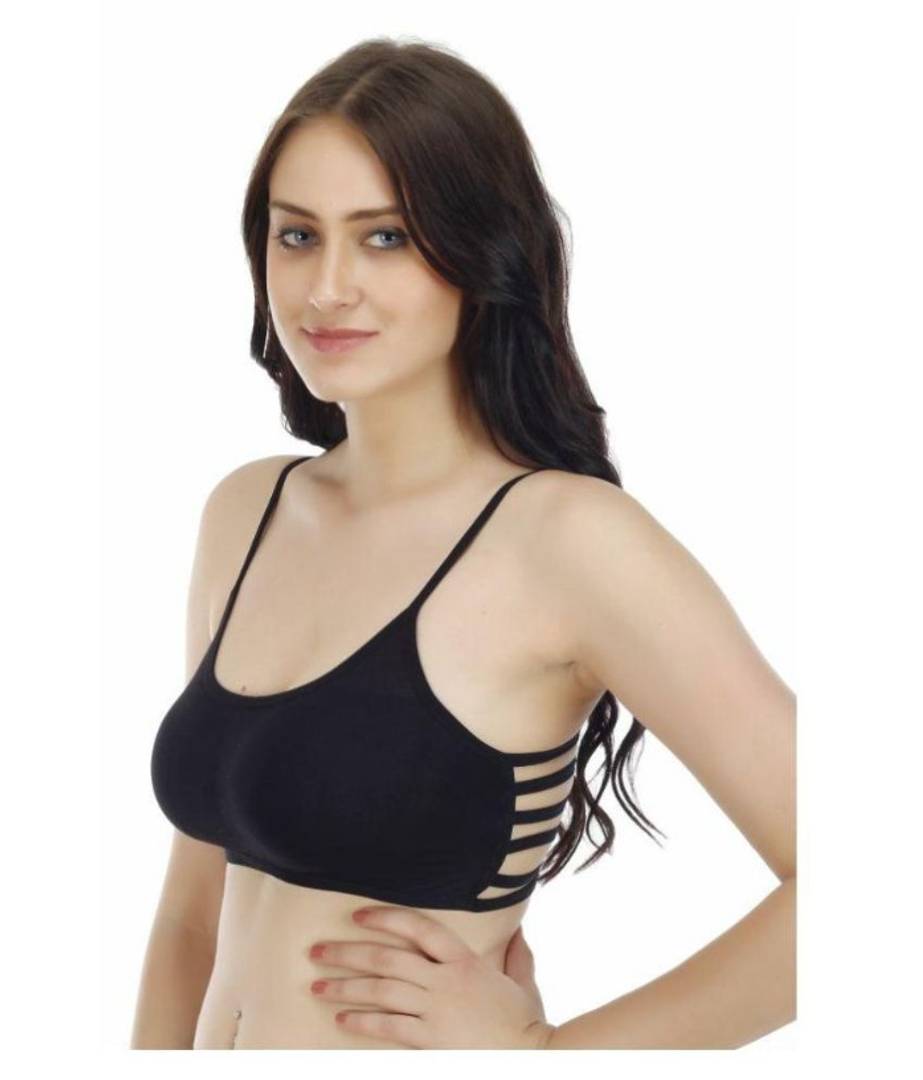 6-Strap Padded Bralette Sports Bra for Women & Girls With Removable Pads.