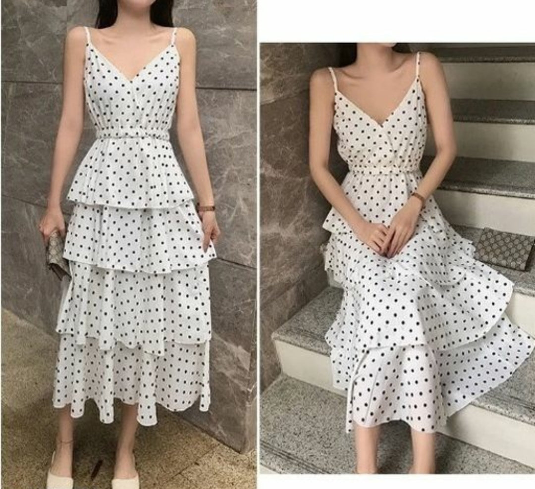 Urbane Sensational Polka-Dot Designer Dress.
