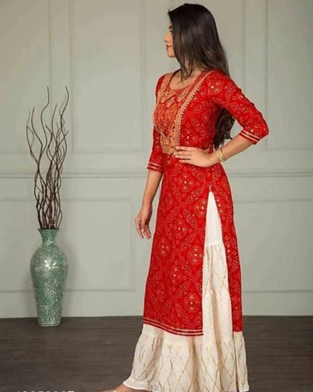 Bollywood Style Embroidered Rayon Party Wear Kurta & Sharara Set.