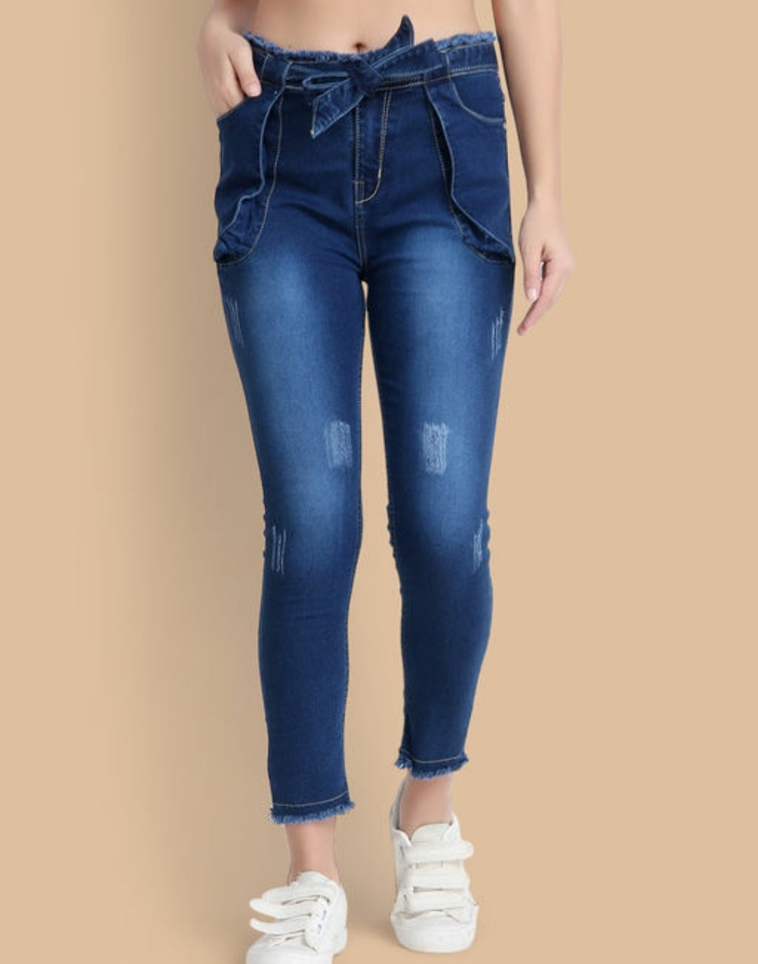 Hot Babe Premium Designer Knotted Denim Jeans