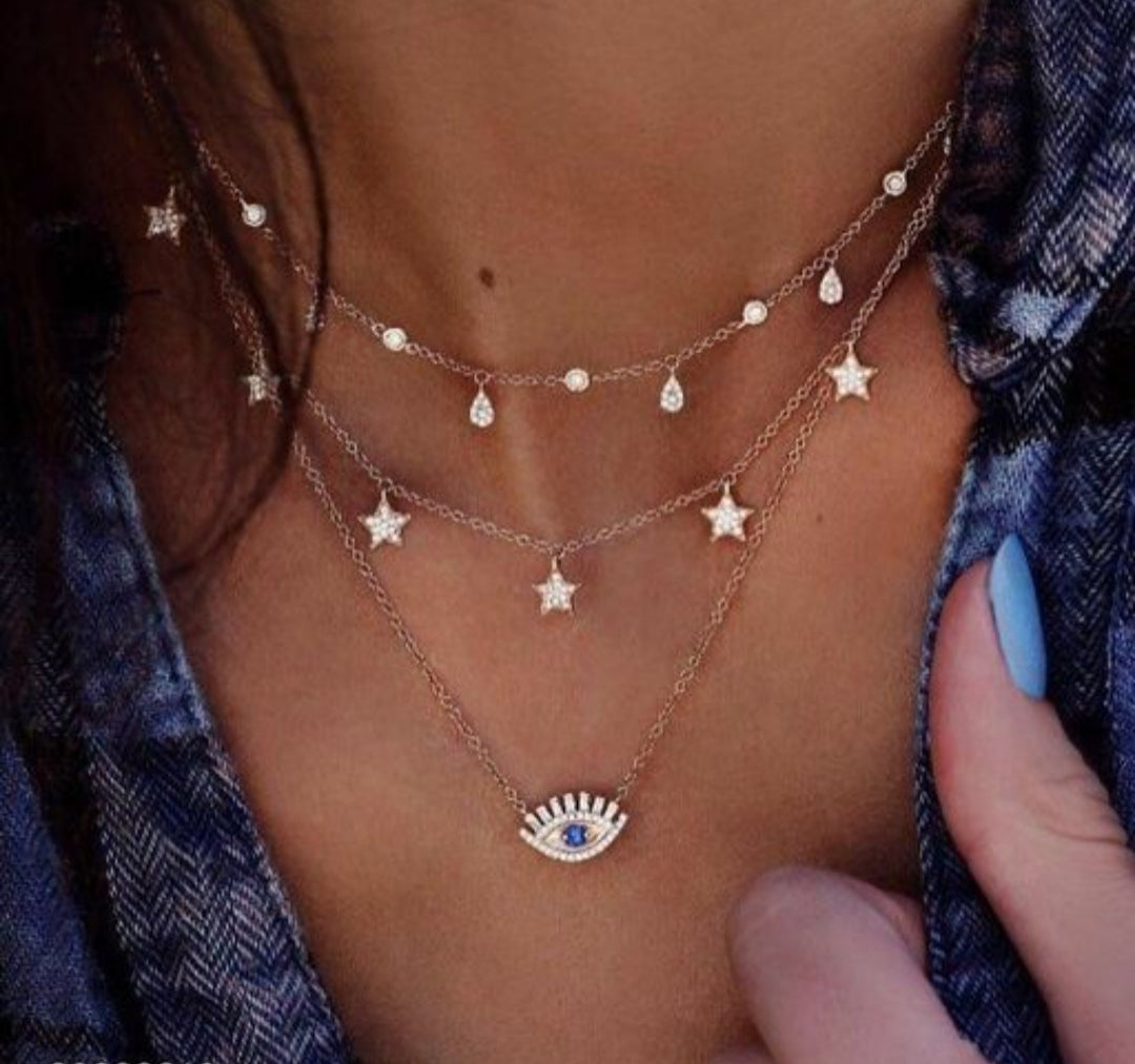 Five Pointed Multi-layered Illuminati Necklace