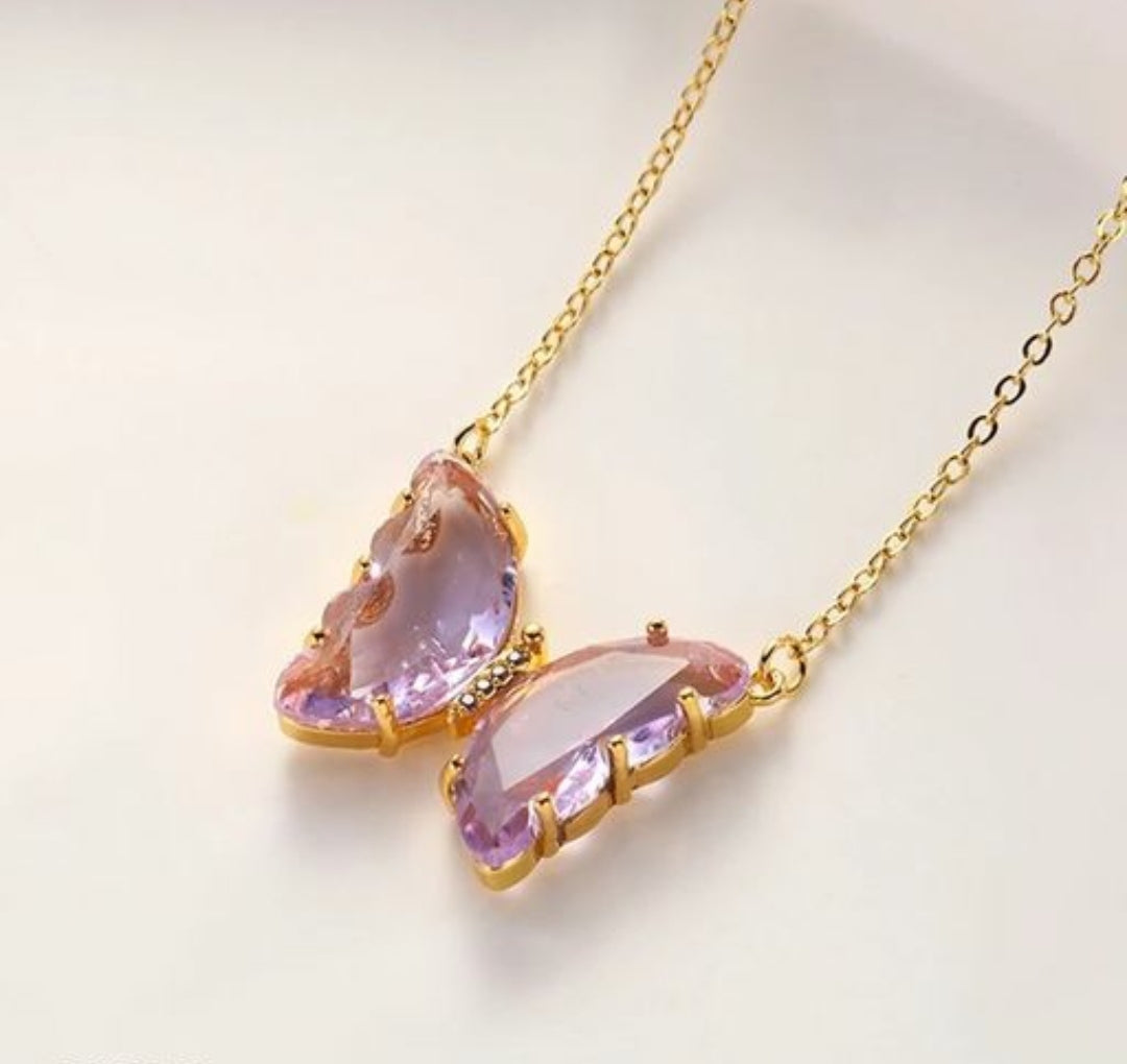 Enchanted Crystal Butterfly Necklace