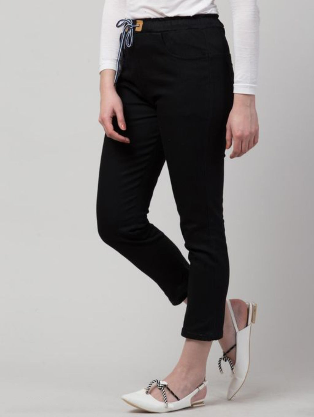 Enchanted Pure Black Jogger Jeans For Women