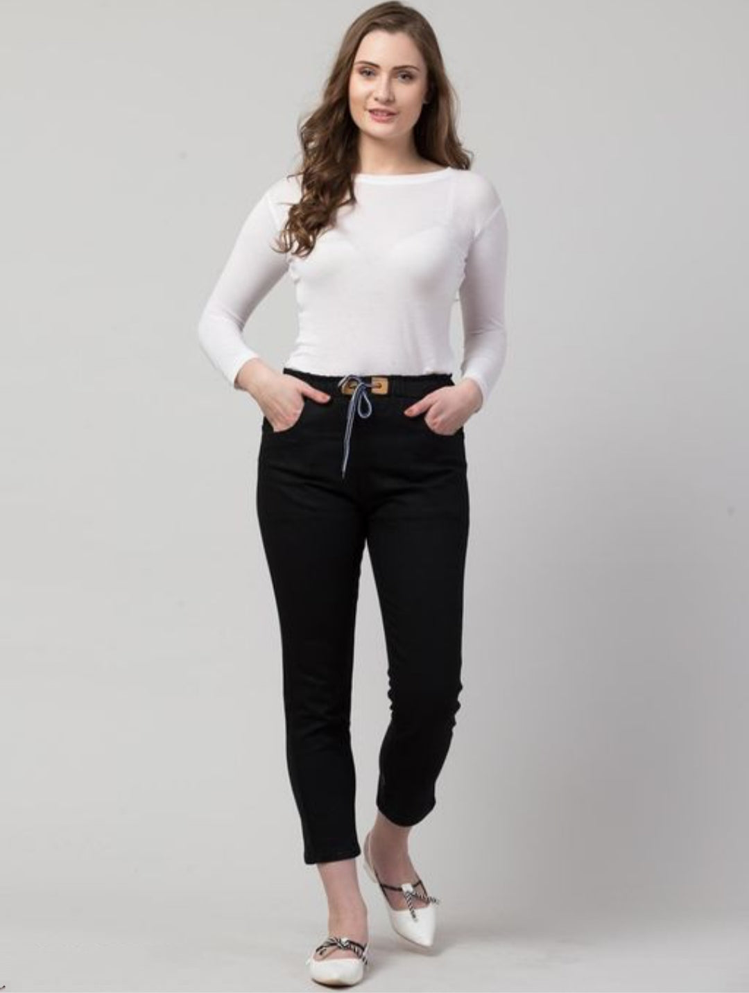 Enchanted Pure Black Jogger Jeans For Women