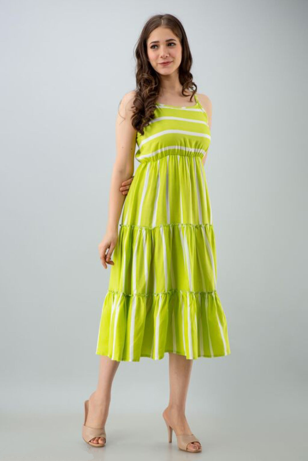 Hot Ayesha Stylish Rayon Sleeveless Dress
